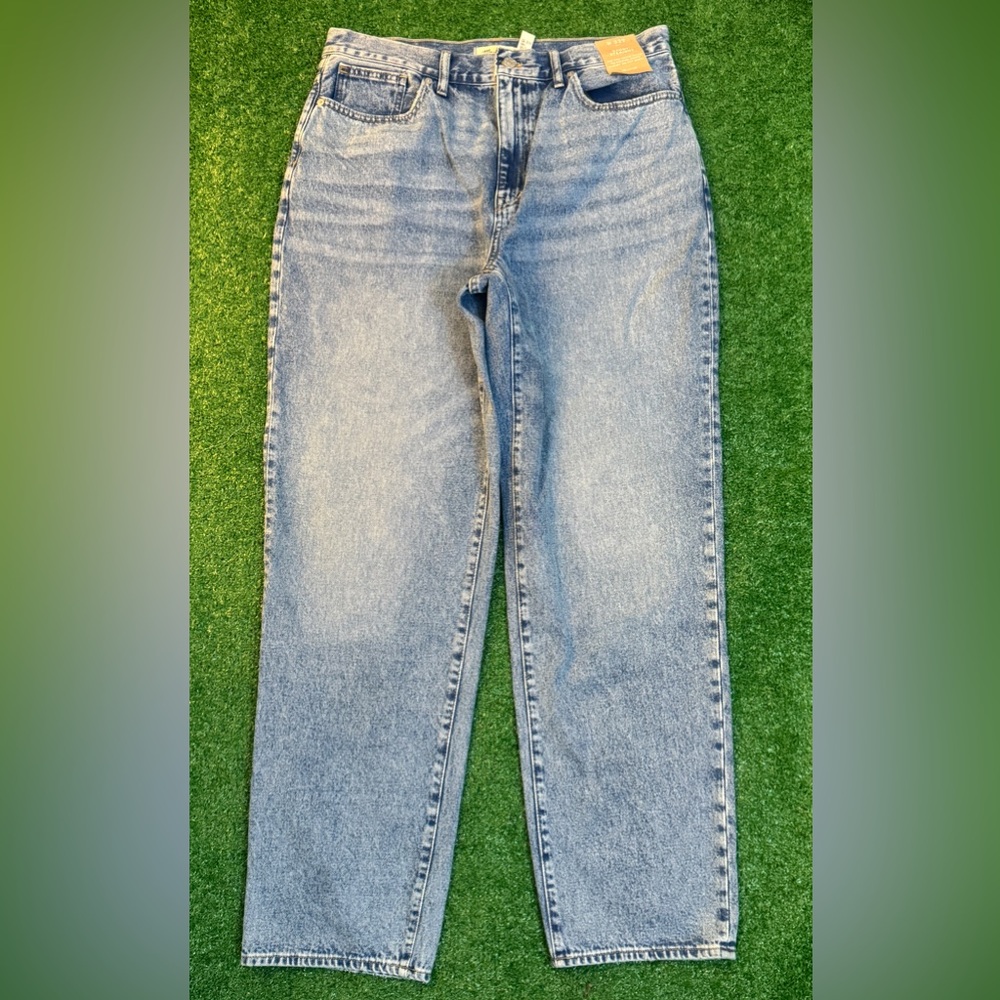 Madewell Womens Baggy Straight Jeans Blue Wash Denim Size 32 T - Picture 3 of 14